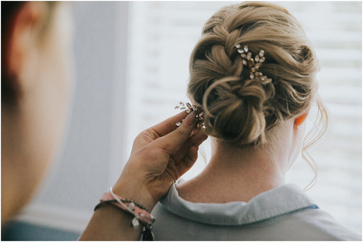 bride gets hair done by Megan Oliveri
