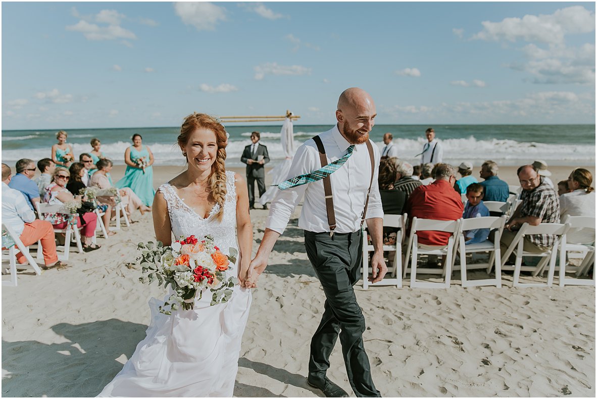 north topsail beach bride & groom